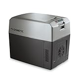 DOMETIC TropiCool TC 35FL - tragbare elektrische Kühlbox/Heizbox, 33 Liter, 12/24 V DC und 220 - 240 V AC für Auto, Lkw, Boot, Reisemobil und Steckdose, Dunkelgrau/Hellgrau