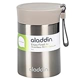 Aladdin Enjoy Thermavac Stainless Steel Food Jar 0.4L – Hält 5,5 Stunden Heiß oder Kalt - Lunchbox mit Doppelwandiger Vakuumisolierung - Auslaufsicher - Silikongurt - BPA-Frei