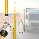 XNXYSMKJ Teleskop-Messstab, Epoxidharz-Höhenmessstab für Hochspannungsleitungen & Bauhöhenmessstab für Elektriker mit Haken (Yellow 6m/19.7ft)