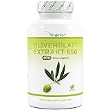 Olivenblatt Extrakt - 180 Kapseln mit je 650 mg - Olivenblattextrakt mit 40% Oleuropein = 260 mg - Laborgeprüft (Wirkstoffgehalt & Reinheit) - Hochdosiert - Vegan - Premium Qualität