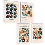 mojoliving Bauhaus Poster Set Bauhaus Bilder Schlafzimmer Deko Aesthetic Bilder Wohnzimmer Poster Vintage Wandbilder Schlafzimmer Aesthetic Room Decor Abstrakte Bilder Bauhaus Kunstdrucke