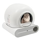 Selbstreinigende Katzentoilette, 65L Katzenklo Selbstreinigend, 18w Automatische Elektrisches Katzenklo mit Müllbeutel, 35dB Lärm, Touchscreen, APP Steuerung, für Katzengewicht 1-8kg, 48x52x50.5cm