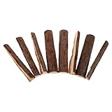 VICASKY Getrocknete Kaminholzscheite 8 Stück 25cm Naturholz mit Rinde Rustikale Dekoration für Kamin und Feuerstelle Innen Außen Wetterbeständig Brennholz für Garten und Winter