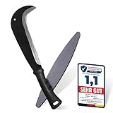 ALBAJ Schweizer Gertel - traditionelle scharfe Machete - nachhaltige Sichel 34cm- inklusive gratis Schleifstein – umweltfreundliche Handsichel