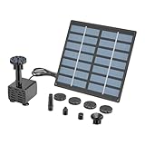 Solar-Teichpumpe, einfach zu installieren, Pumpe für Vogeltränke, für Aquarium, Teich im Freien, Terrasse, Garten, Hof, Park, Pool und Fischtank