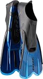 CRESSI Agua Fins Blue_Short, 43/44 - Self-Adjusting Flossen für Tauchen, Apnoe, Schnorcheln und Schwimmen, Blau_Kurz, 43/44