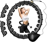 Smart Hula Hoop Reifen Erwachsene mit Gewicht Kugel Zähler 32 Knoten (57-165cm) Einstellbar Fitness Leise Abnehmen Ausrüstung Hula-Hoop, Hullahub Reifen Zum Abnehmen für Gewichtsverlust, Fitness, Unte