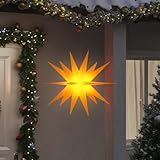 kithwjll LED-Weihnachtsstern Faltbar Gelb, 100 cm Adventsstern, IP44 Wasserfest, mit Timer, für Innen- & Außenbereich, stimmungsvolle Weihnachtsbeleuchtung