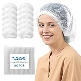 YUJUVI Einweg Haarnetze Haarnetz küche 100 Stück Einweghauben mit elastischem Band Vlies-Kopfhauben mit Gummiband, Latexfrei, für Hygienebereiche (100 Stk Weiß)