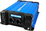 SOLARTRONICS Spannungswandler FS2000D 12V 2000 Watt mit Display - Wechselrichter 12v auf 230v - Reiner Sinus - LiFePO4/Lithium, Blei-, Gel oder AGM-Batterie kompatibel - USB - Fernbedienung optional