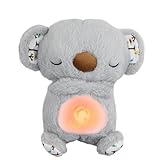 TaimeiMao Schlummer Otter Kuscheltier mit Atembewegung und Musik, Baby Erstausstattung Neugeborene, Schlummer-Koala mit Herzschlag, Baby Spielzeug 0 Monate +, Babyparty und Neugeborenen Geschenk