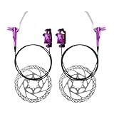 Scheibenbremssattel Set für Mountainbikes mit Schnurzug-Mechanismus, violett