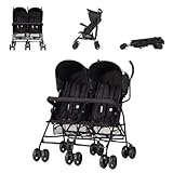 Chipolino Zwillingskinderwagen Double Point klappbar Korb Sonnendach Frontbügel schwarz