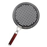 Cabilock Klappbare Grillpfanne aus Schwerem Eisen mit Antihaftbeschichtung Platzsparend Gleichmäßige Hitzeverteilung für Outdoor Bbq Praktische Steakpfanne für Camping und Picknick