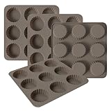 Beibunhn Silikonform für Schokolade, Erdnussbutter, 9 Mulden, antihaftbeschichtet, für Süßigkeiten, Butter, heiße Kakaobomben, Mini-Silikon, Eierbeißen, Cupcakes, Puck, Trüffel, zum Backen von