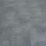 TRECOR® Vinylboden Klick RIGID 4.2 Massivdiele - 4,2 m stark mit 0,30 mm Nutzschicht - Sie kaufen 1 m² - WASSERFEST (Vinylboden | 1m ², Stone Dark)