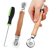 Yardenfun Aluminium Fliegengitter pressroller mit Holzgriff Langlebiges Spline Reparaturwerkzeug für Fenster Türrahmen Vielseitiger Fliegengitter roller mit Lager für Einfache Montage und