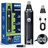 Brigin Nasenhaartrimmer, Wiederaufladbarer Nasenhaarschneider mit LED-Anzeige, 2 IN 1 Schmerzfreier Multifunktionaler Ohr und Nasenhaartrimmer mit IPX7 Wasserdichten, Doppelschneidigen Klingen