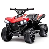 CherishCradle 6V Elektrisches Quad Für Kinder, Elektroauto Kinder ATV Mit Musik, USB-Anschluss, Hupe, LED-Scheinwerfer 2-5Km/h Elektro-Quad Für Kinder 3+ Jahre