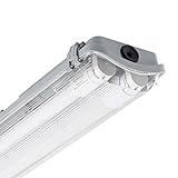 LEDKIA LIGHTING Feuchtraum Wannenleuchte mit 2 LED-Röhren 150cm IP65 Einseitige Einspeisung No Flicker Kaltes Weiß 6000K - 6500K