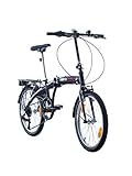 Multibrand PROBIKE Folding 20 Zoll Klapprad, Faltrad, 6 Gang, Herren-Fahrrad & Jungen-Fahrrad, Schutzbleche, geeignet ab 155 cm - 185 cm (Schwarz-Rot-Glanz)