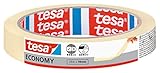 tesa Malerband ECONOMY - Vielseitiges Klebeband für Malerarbeiten ohne Lösungsmittel - Bis zu 4 Tage nach Gebrauch rückstandslos entfernbar, 50 m x 19 mm