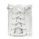 GOODSALEOK 2 Paar Elastische Schnürsenkel Ohne Bindung Flache Sportliche Schuhband Unisex Sportschuhe Laufschuhe Sneaker Freizeitschuhe Weiß