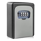 Newpop zinklegierung schlüsseltresor mit 4-stelligem zahlencode, wasserdicht und rostfrei schlüsselkasten, schlüsselsafe, wandmontage schlüsselbox für ersatz hau schlüssel, garagen, Schule, büro