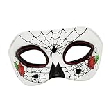 predolo Maskenmaske, Neuheit, Halloween Maske für Club Abschlussbälle, Karnevalspartys, Weiß, 17x10cm