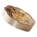 Cnrfeoap Behälter für Trockenfrüchte mit Deckel, 5 Fächer, Süßigkeitenspender, stilvolle Snack-Aufbewahrungsbox mit Deckel für süße Nüsse