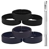 Gosknor 6st Echtes Leder Schlaufenhalter, 3,1/3,2/3,3cm Rindsleder Gürtelschlaufen mit 4mm Stanzer Gürtelschlaufenhalter Halter Ring Band für 2,8-4cm Breite Gürtel/Riemen