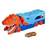 Dinosaurier Transport LKW Träger Dinosaurier Auto Fahrzeuge, Spielset Lagerung Container Fahrzeug, Orange