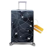 OrgaWise Kofferhülle Luggage Cover Gepäck Cover Gepäckabdeckung for Travel Luggage Schutzhülle Koffer(World, L (25''-28''))