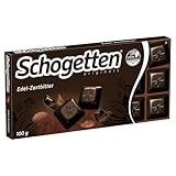 Schogetten Edel-Zartbitter 100g Schokoladentafel, praktisch einzeln portioniert. Ein Genuss. Stück für Stück.