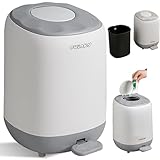 Twinky Geruchsdichter Windeleimer für Babys – Windeleimer ohne Kassette – Platzsparender Windelbehälter mit Deckel – Einfach zu benutzen & reinigen – Für normale Müllbeutel (Gris et blanc)