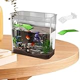 Betta Fish Tank, kleines Aquarium für Betta, Desktop Betta Tank, Betta Fish Aquarium, Betta Tank mit LED-Lichtern, kompaktes Fischtank, gefiltertes Betta Fish Tank, Betta Fish Home, Betta Tank