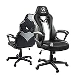 JOYFLY Bürostuhl Ergonomischer Gaming Stuhl mit Lordosenstütze Computerstuhl PC-Stuhl mit Höhenverstellbar Racing Stil, Erwachsene Junge(Schwarz)