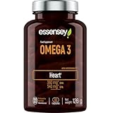 ESSENSEY - Omega 3 I 1000mg Fischöl pro Kapsel I 90 Kapseln I Vitamin E I mit EPA und DHA (in Triglycerid-Form) I Nachhaltiger Fischfang I Leicht zu schlucken I Laborgeprüft