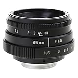 35 mm F1.6 C-Mount großes manuelles festes Porträt-Kameraobjektiv, Zubehör für M4/3 Mount Kameras, Zubehör, ABS-Objektiv, professionell