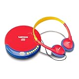 Lenco CD-021 CD-Player für Kinder - tragbarer CD-Player - Discman - Kopfhörer mit Lautstärkenbegrenzung - liest CD-R/RW - integrierter Akku - mit Ladekabel - rot/blau