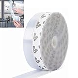Dichtung Streifen Transparent，25 mm x 5 m Selbstklebend Silikondichtungsstreifen Türbodendichtung unten Wetterschutzklebeband für wasserdichtes, staubdichtes Silicone Door Bottom Seal Strip Tape