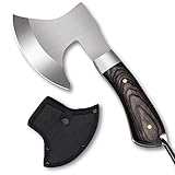 Omesio Mini Axt Survival Kleines Outdoor Beil, Handbeil Full-Tang 19,3 cm, Survival Camping Axt Holz Griff, Robust (C043)