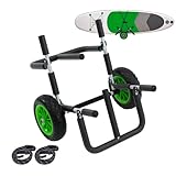 TRUTZHOLM SUP Wagen aus Aluminium mit Schaumstoff-Polsterung für Wassersportgeräte klappbarer Stand Up Pladdle Wagen mit PU-Rädern Kajakwagen Trolley Bootswagen Surfwagen inkl. 2 Sicherheitsgurte