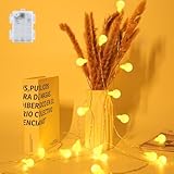 FFZZKJ Lichterkette Kugel für Kinderzimmer, Lichterkette Innen Außen mit Timer Batteriebetrieben für Weihnachten, 3M 20LED, Warmweiß