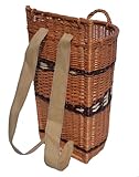 WIKLER Rückentragekorb Kiepe aus Weide mit Gurten, handgeflochten & lackiert, stabiler Erntekorb Holzkorb Gartenkorb Größe L oder XXL, europäische Handarbeit (WIKLER L – Klassikgröße)