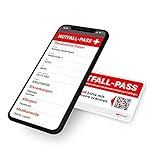 Digitaler Notfallpass für wichtige Gesundheitsdaten im Notfall. Daten wie Blutgruppe oder Medikamente können Leben retten. Die per App eingegebenen Daten sind im Notfall per QR-Codes sofort sichtbar.