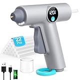BKXCHA Heißklebepistole Akku, Heissklebepistole Klebepistole Kabellos Schnelles Aufheizen mit 30pcs Heißklebesticks 7mm, Type-C Aufladung für Geschenk Schule DIY Handwerk und Reparieren in Haus & Büro