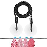 Dreifach geflochtene Kordel, Trockenseil, tragbare Reise-Wäscheleine für drinnen und draußen, Reise-Wäscheleine, rutschfester Haken, winddicht, robuster Draht für Kleidung, Tasche, Handtücher, Zelt