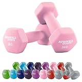 Miweba Sports Neopren Hantelset NKH100 | 𝐏𝐫𝐨𝐟𝐢 Hantel - Hexagon Hanteln Set - Kurzhanteln - Kurzhantel Set - Gymnastikhanteln - Hantel Set - Dumbbell - 0,5-10 Kg (2X 3.0 kg, Rosa)