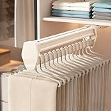 Verstellbare ausziehbare Kleiderstangen für Schränke, Doppelschiene, Kleiderbügel, dicker Boden, 3 Abschnitte, leise dämpfende Schienen, perfekt für Hosen und Kleidungsstücke (36 cm)